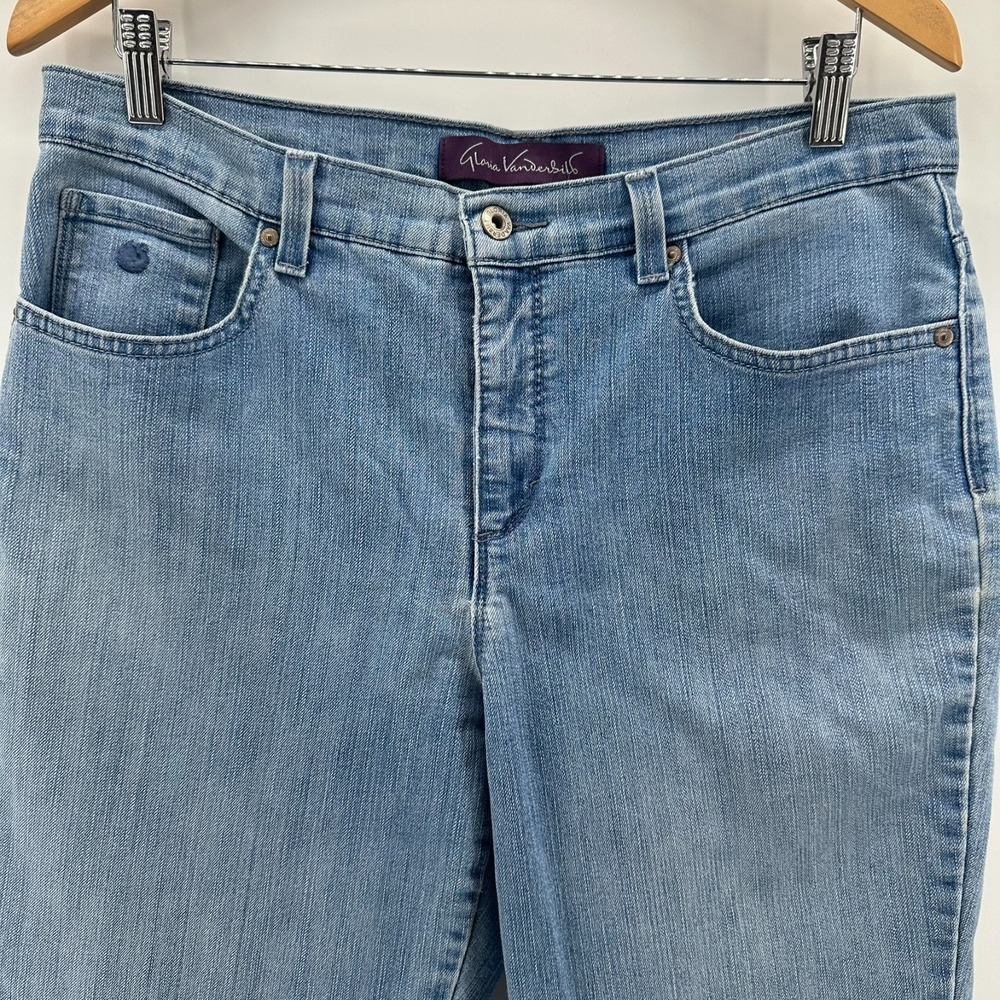 Gloria Vanderbilt Amanda Jeans Womens 12‎ Short Blue Denim Outdoor Straight Leg
